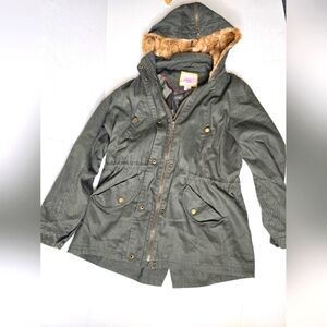 Pink Envelope Faux Fur Hooded Coat